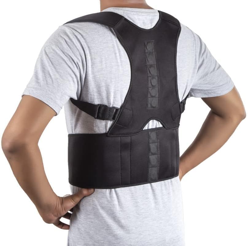 AuFlex Magnetic Posture Correction Belt Back Brace for Men and Women-M