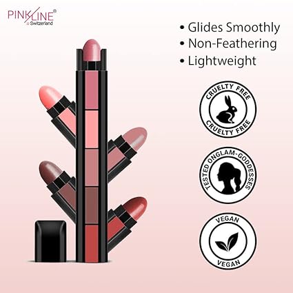 Professional Beauty Fabulous Matte Finish Shades 5 in 1 Nude Edition Lipstick for Women and Girls