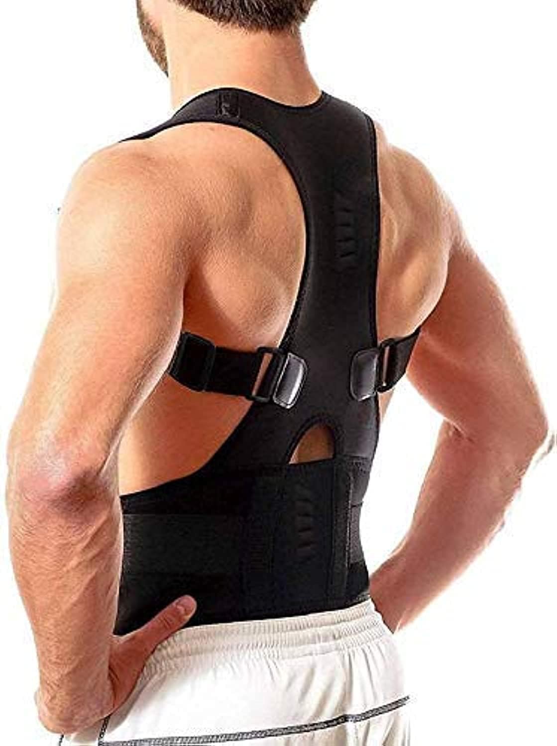 AuFlex Magnetic Posture Correction Belt Back Brace for Men and Women-M