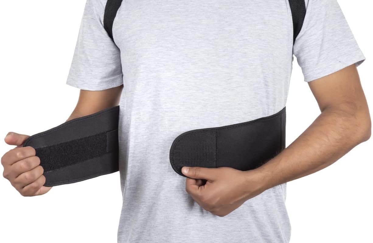 AuFlex Magnetic Posture Correction Belt Back Brace for Men and Women-M