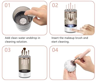 3-in-1 Automatic Makeup Brush Cleaning and Drying Stand - Keep Your Brushes Fresh and Ready to Use