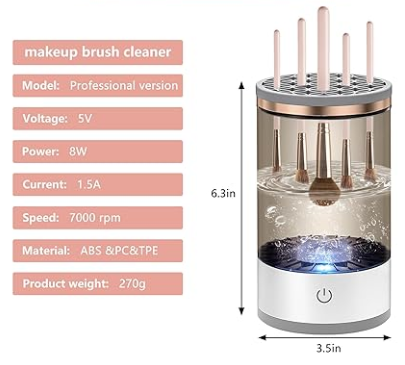 3-in-1 Automatic Makeup Brush Cleaning and Drying Stand - Keep Your Brushes Fresh and Ready to Use