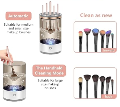 3-in-1 Automatic Makeup Brush Cleaning and Drying Stand - Keep Your Brushes Fresh and Ready to Use